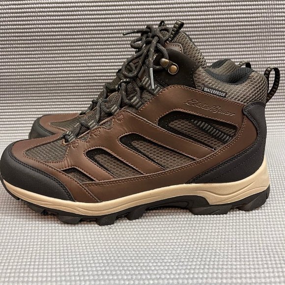 Eddie Bauer Graham Brown Leather Waterproof Hiking Boots Men’s Size 10.5 - Picture 3 of 11